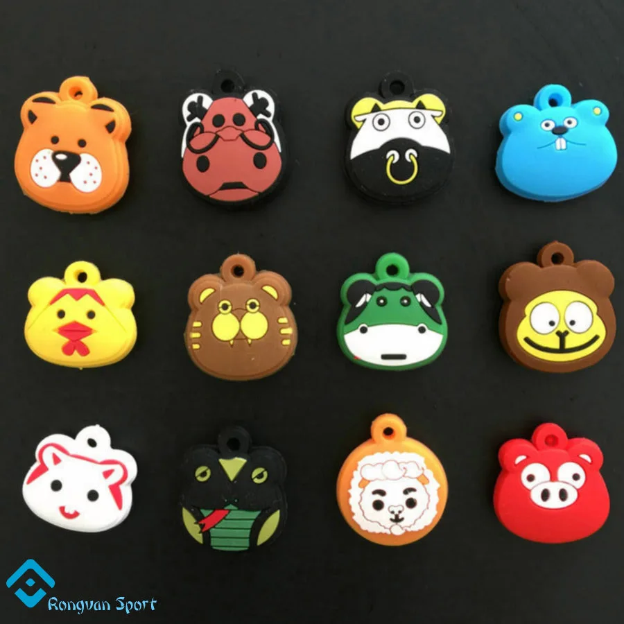 

Powerti 10pcs/pack Tennis Racket Vibration Dampeners-12 Chinese Zodiac Animals Silicone Tennis Accessories