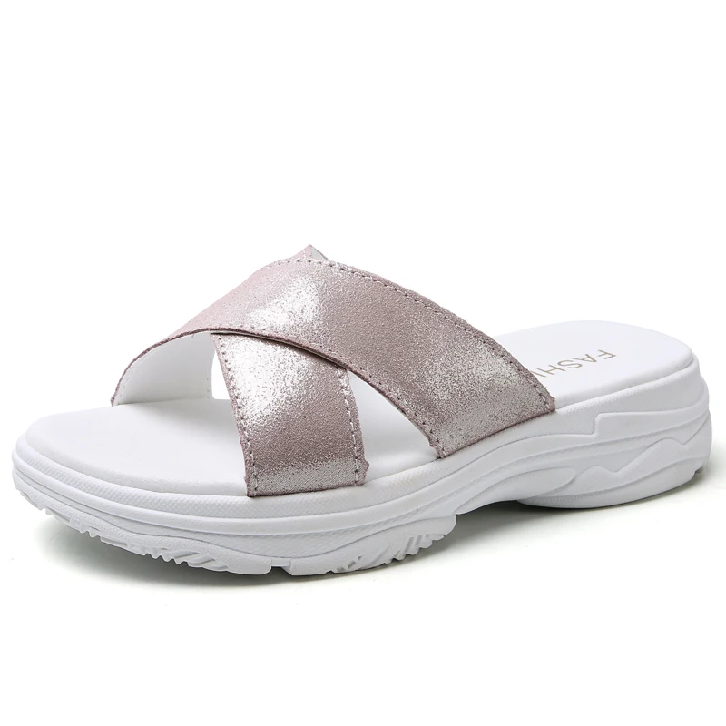 

Women Sandals 2020 Summer Slippers Women Beach Shoes Leather Wedge Shoes Women Flip Flops Gladiator Platform Sandalias Mujer