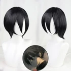 Последний сезон 4 аниме Атака Титанов Mikasa Ackerman косплей парик черный короткий парик Атака Титанов синтетические волосы + парик Кепка