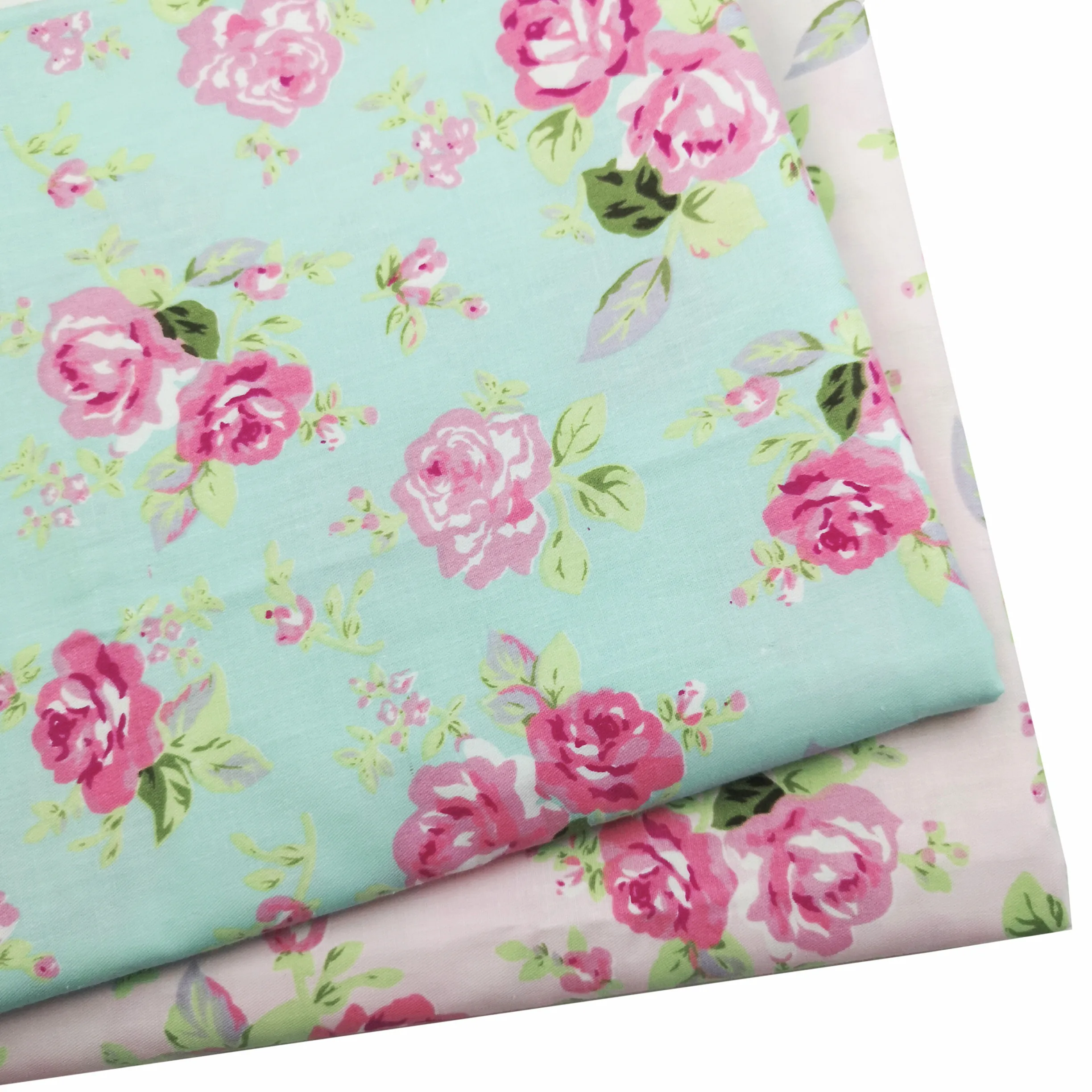 Синий розовый цветок Роза 100% хлопок ткани для Diy детские постельные