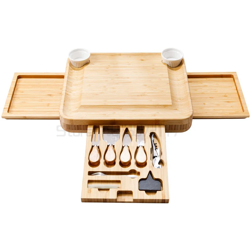 

Bamboo Cheese Board with Knives