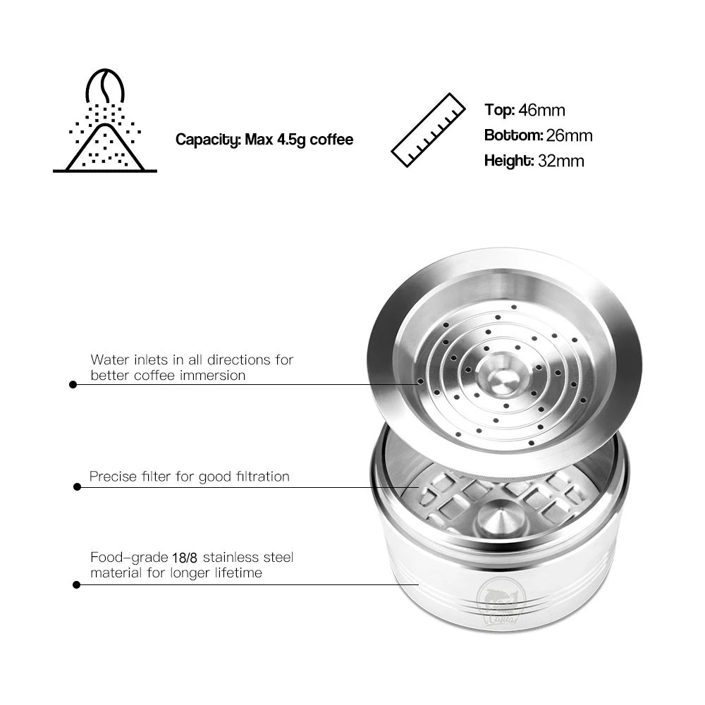 

New Reusable Coffee Capsules Cup Filter kitchen accessories tool Stainless Steel Coffee Capsule