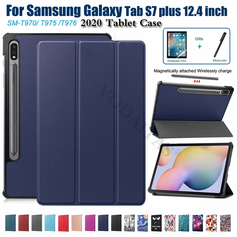 Новинка чехол для Samsung Galaxy TAB S7 Plus 2020 планшета из искусственной кожи умная