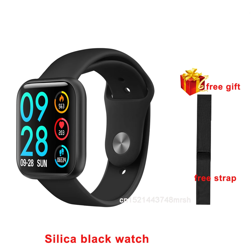 silica full black Мужские Смарт-часы P80, IP68, водонепроницаемые, с сенсорным экраном, Смарт-часы, монитор сердечного ритма, фитнес-браслет, женские Смарт-часы для мужчин vs B57 - Цвет: silica full black