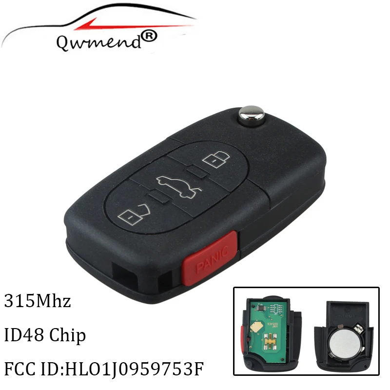 3 + 1 кнопки дистанционный ключ для VW Volkswagen Beetle Golf 1988 1999 2000 2001 HLO1J0959753F 753F 315 МГц