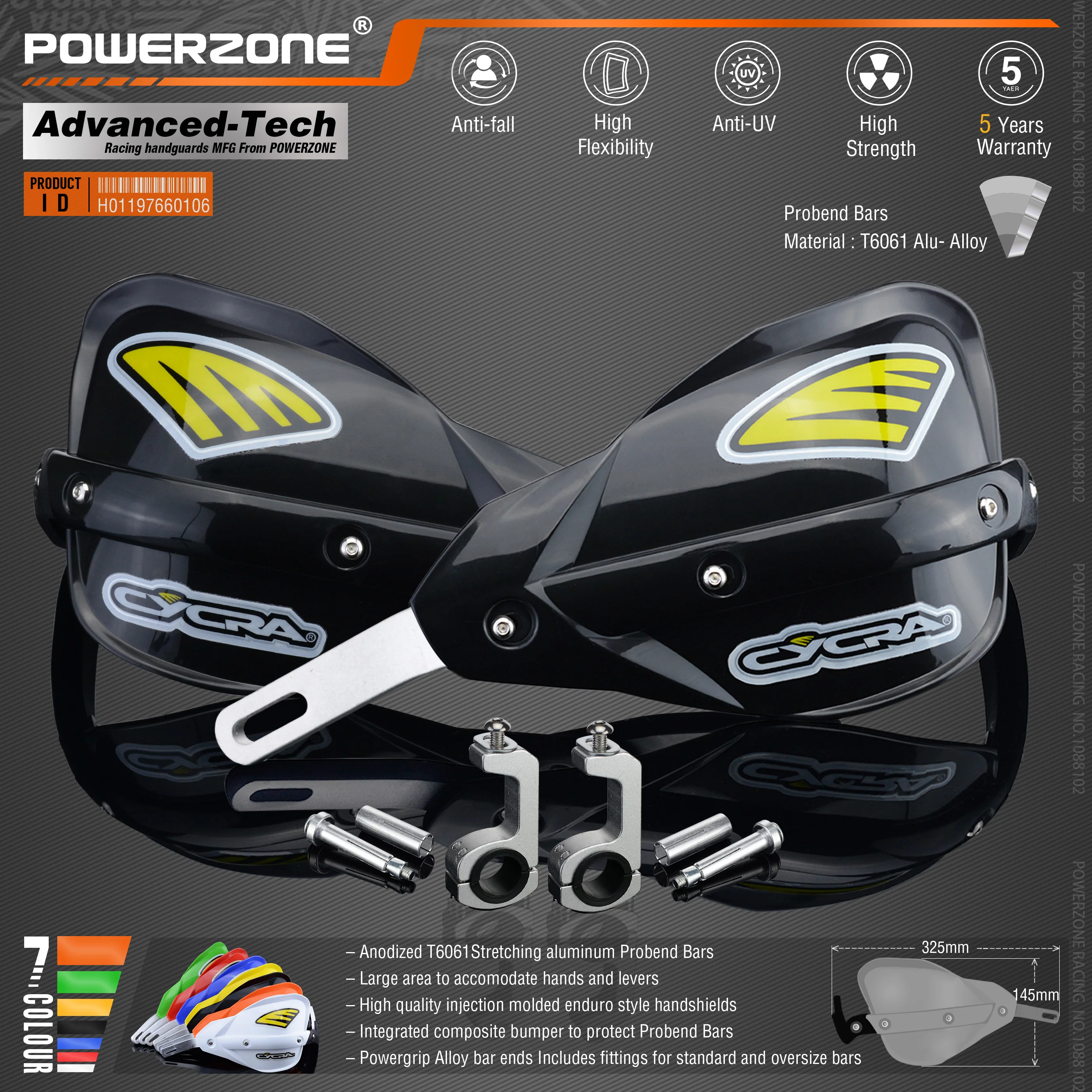 Защита на руль мотоцикла велосипеда квадроцикла Powerzone для KTM ADV EXC Enduro Husqvarna FE TE WRF CRF