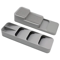 balleenshiny 2 piece set kitchen cutlery storage box kitchen utensils divider and organizer knife rack drawer storage rack