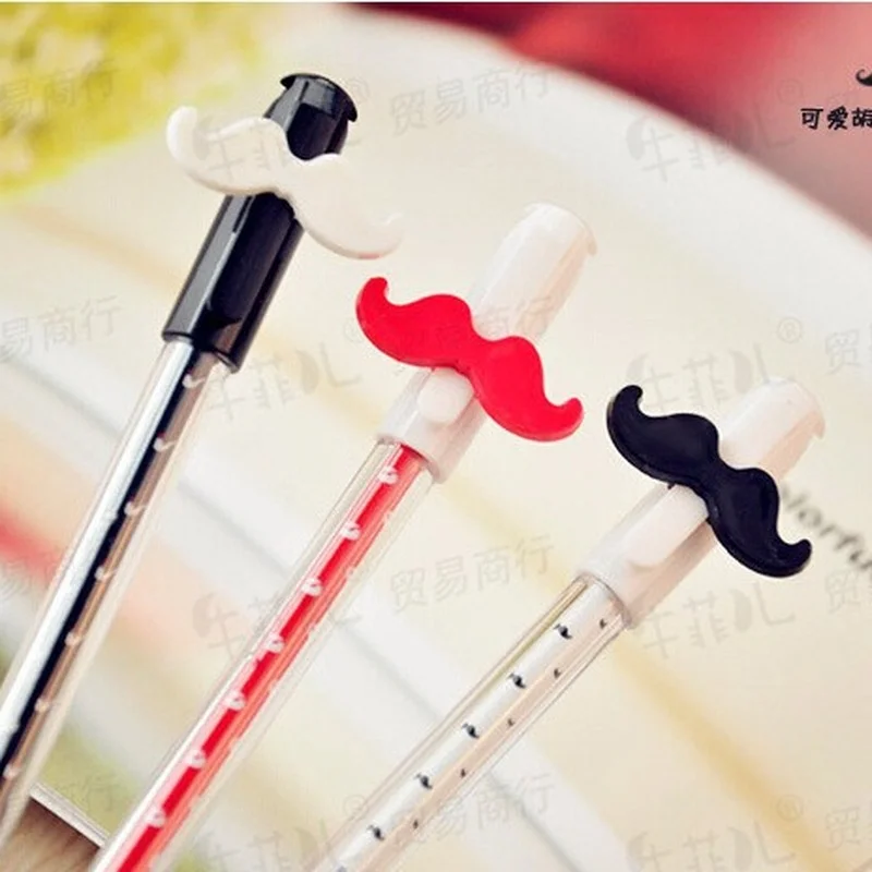 

50PCS Cartoon Creative Student Stationery Cute Retro Beard Shape Gel Pens Office Accessories