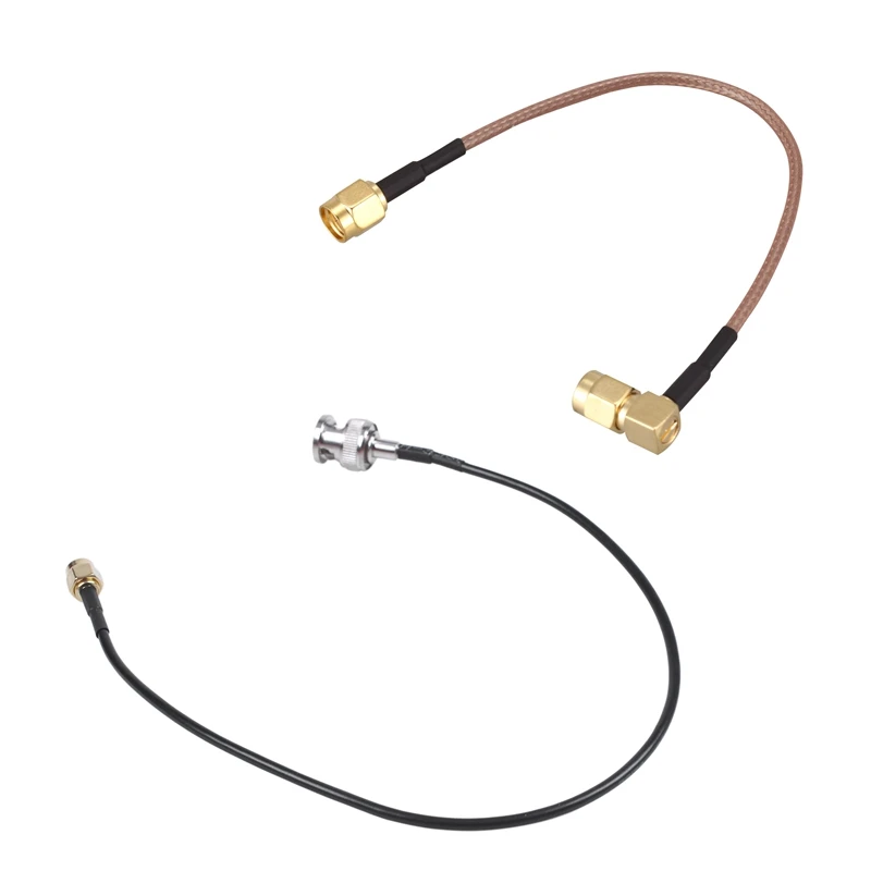 

1Pcs 12.8 Inch RF Pigtail Cable Sma Male To BNC Male Adapter Connector & 1Pcs 6 Inch Sma Male To Sma Right Angle Male Plug Jumpe