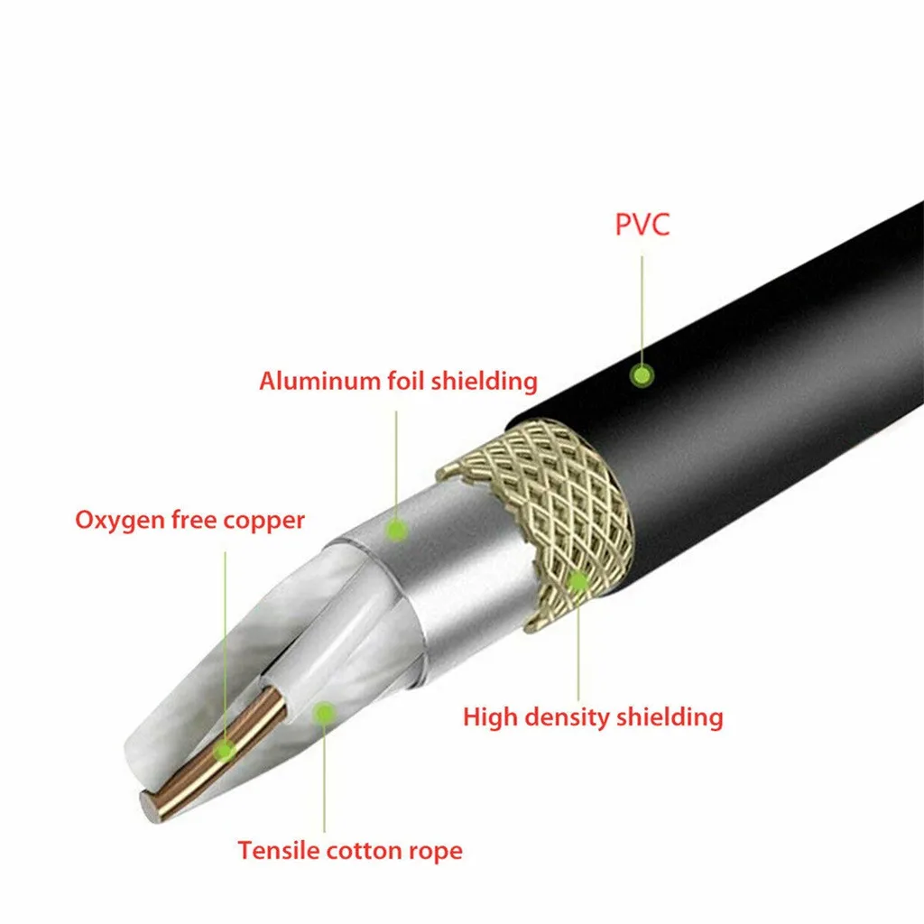 5FT 1/4 дюймов разъем TRS Двойной RCA кабель позолоченный 6 35 мм до 2 стерео аудио для