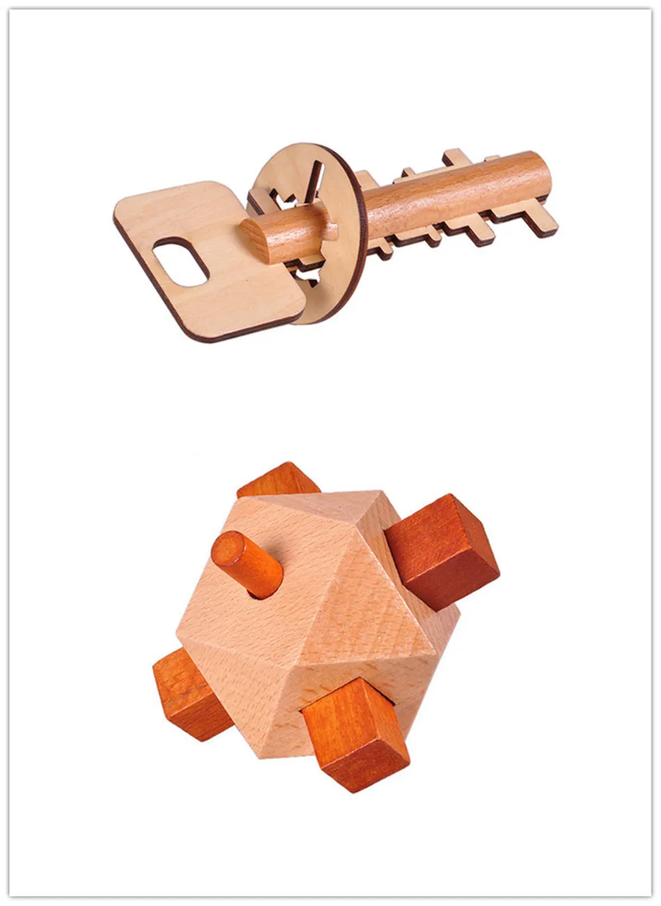 

Creative 3D Wooden Interlocking Kong Ming Luban Lock Puzzle Fun IQ Brain Teaser Game New Educational Adults Kids Toy