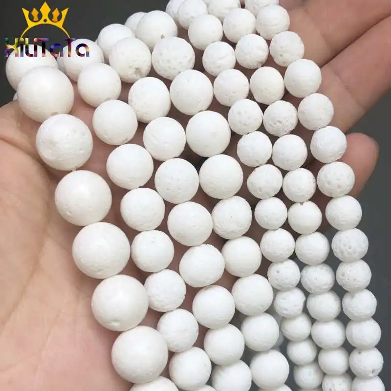 Бусины Из Натурального кораллового камня круглые белые свободные бусины