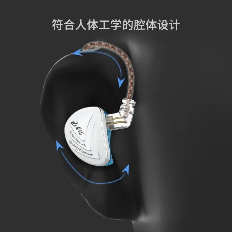 KZ AS16 8BA наушники-вкладыши, гарнитура с сбалансированным арматурным покрытием, высокое качество звука, монитор, HiFi наушники KZ AS12 AS10 BA10 AS06 C16 C12