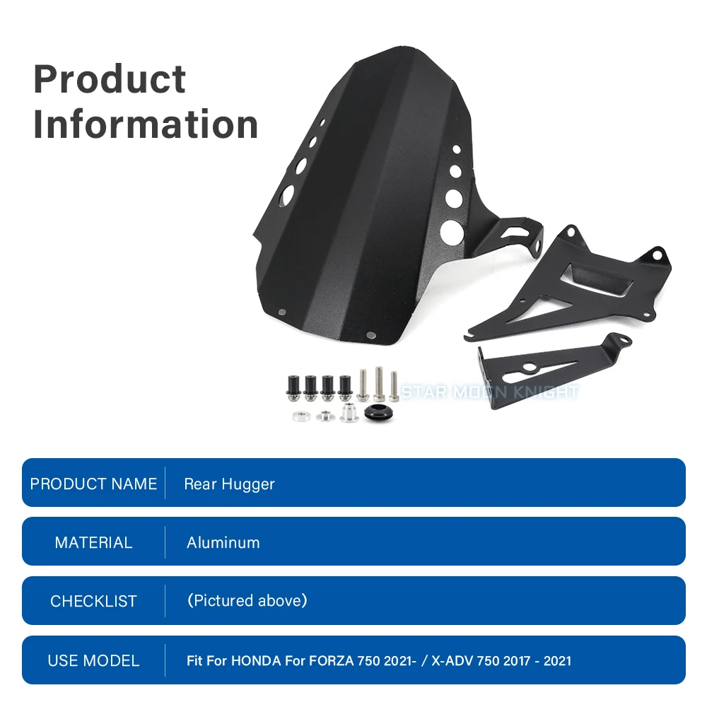 

Rear Fender Mudguard Mud Splash Guard Protection Protector Cover Wheel Hugger Fit For Honda For FORZA 750 X-ADV 750 XADV750