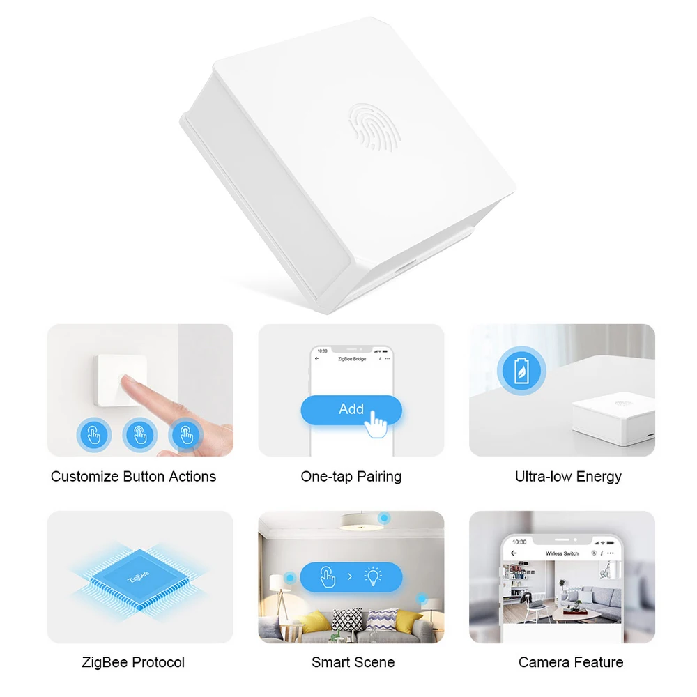 Беспроводной переключатель SONOFF SNZB-01 Zigbee с мостом ZigBee Wi-Fi устройствами делает их