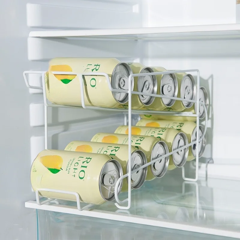 

Iron Kitchen Storage Rack Double-layer Household Desktop Beer Rack Can Coke Refrigerator Storage Rack
