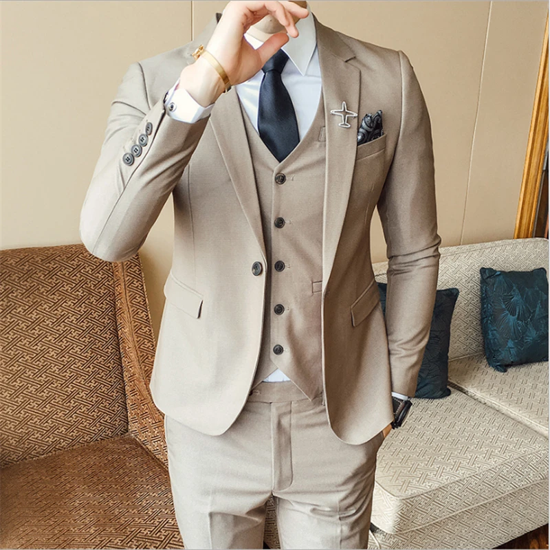 Custom Made Suits For Groom Tuxedo Stage Dress White Formal Wear 2021 Men