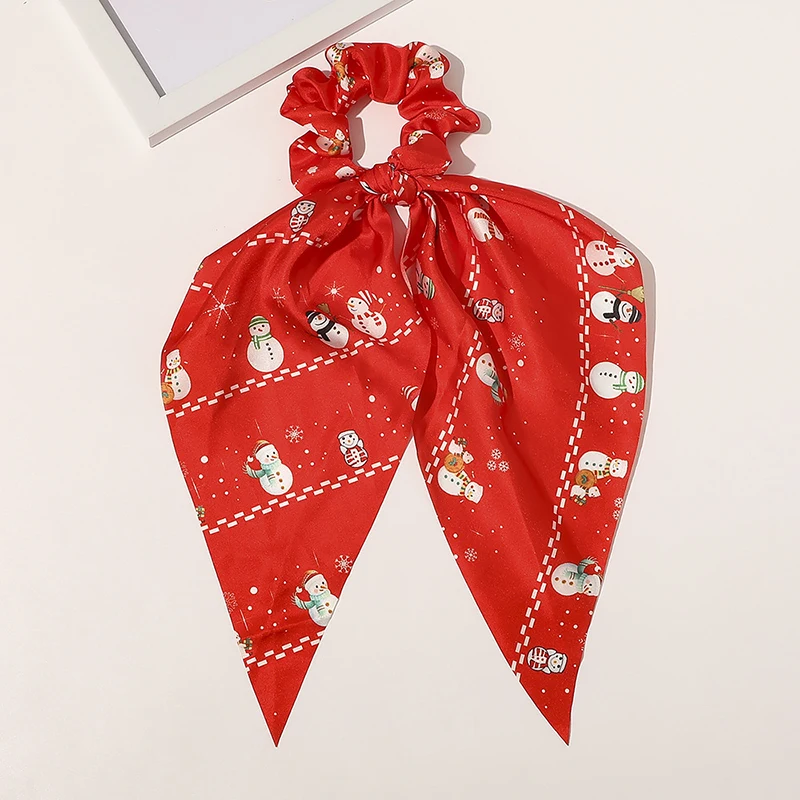 

Fashion Print Bow Cloth Fabric Long Ribbon Ponytail Scarf Hair Tie Scrunchies Women Girls Elastic Hair Bands Hair Accessories