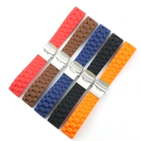 silicone strap 22mm24mm double push insurance buckle watch accessories sports wristband mens and womens rubber watch strap