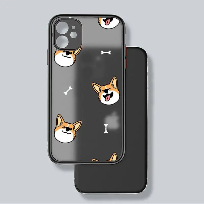 

Corgi Phone Case black matte transparent For iPhone 7 8 x xs xr 11 12 pro plus mini max Clear Funda