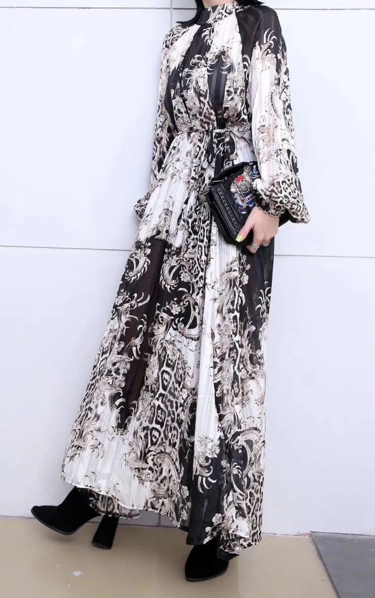 

Long Lantern Sleeve Print Elegant Ruffles Dresses Loose comfortable Summer dress Vestidos