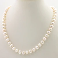 natural pearl jewelry wholesale jewelry beautiful hot new fashion 8 9mm white freshwater cultured pearl necklace 18 woman
