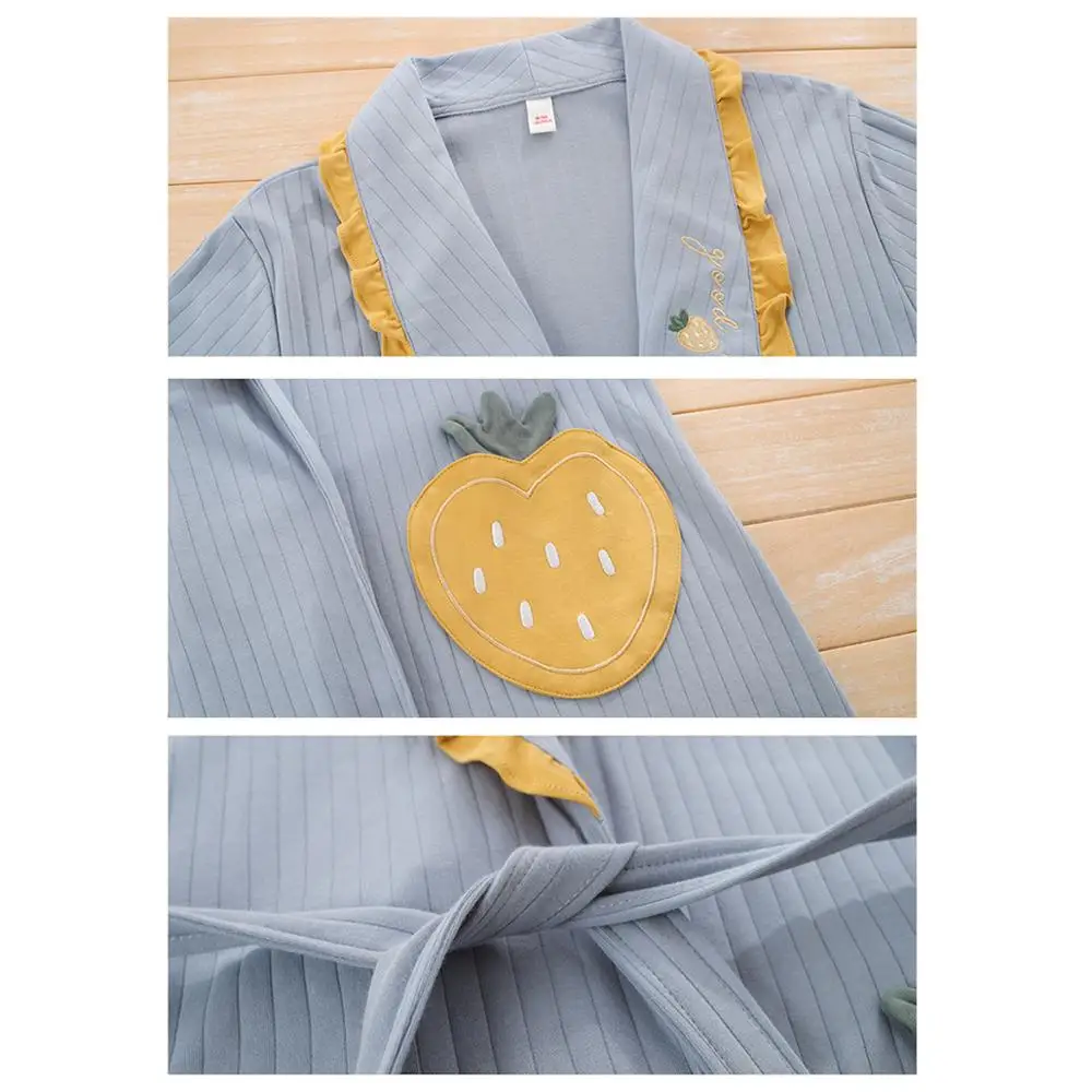 Женская ночная рубашка Dyeansee хлопковый Халат с длинным рукавом халат 2020|Халаты| |