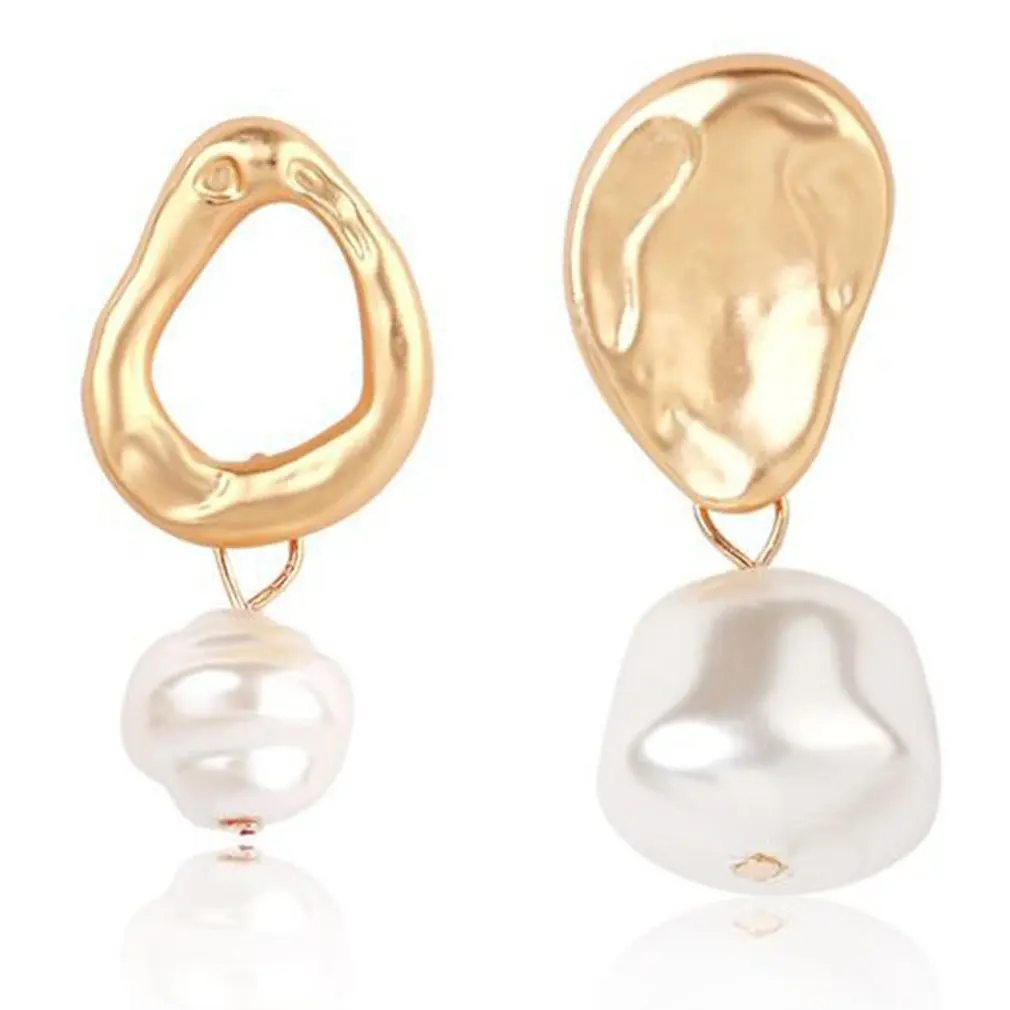 

Asymmetric Geometric Pearl Female Long Tassel Dangle Earrings For Women Wedding Drop Earring Fashion Jewelry Gifts