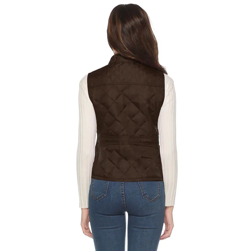 Женский жилет осенне-зимняя однотонная куртка Толстая теплая уличная одежда без