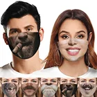 Смешные маски для косплея на Хэллоуин с бородой и зубами, маски для женщин и мужчин, маски для лица, пылезащитные многоразовые хлопковые маски для взрослых