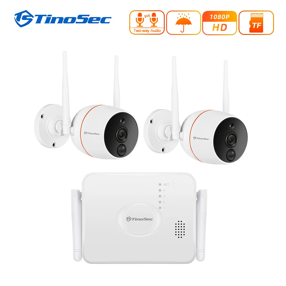 TinoSec камера видеонаблюдения системы безопасности 1080P WiFi Беспроводная IR CUT ip PIR NVR