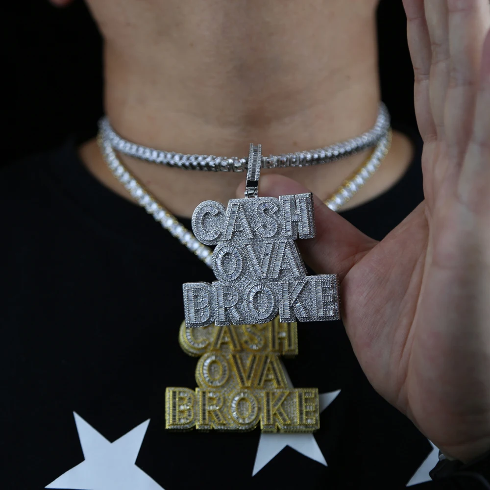 Ожерелье мужское с кулоном в виде буквы из фианита 5 А