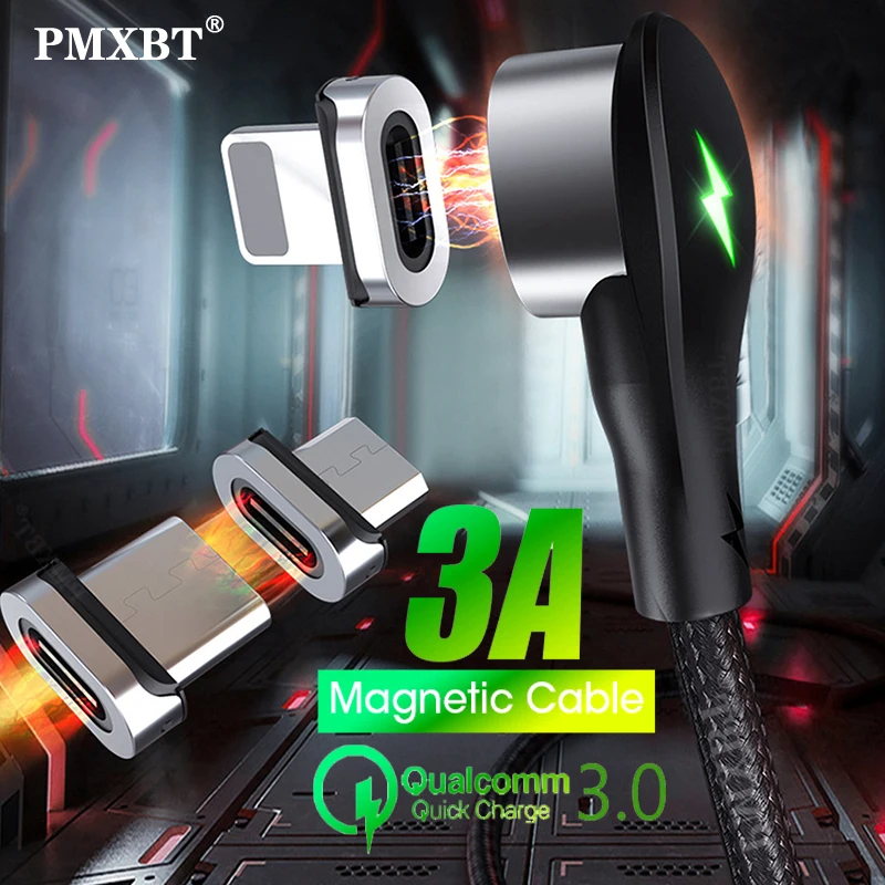 

Magnetic Charger Cable Micro USB Type C Mobile Phone 3A Fast Charging For iPhone Samsung Android USB-C Magnet Charge Cable Cord