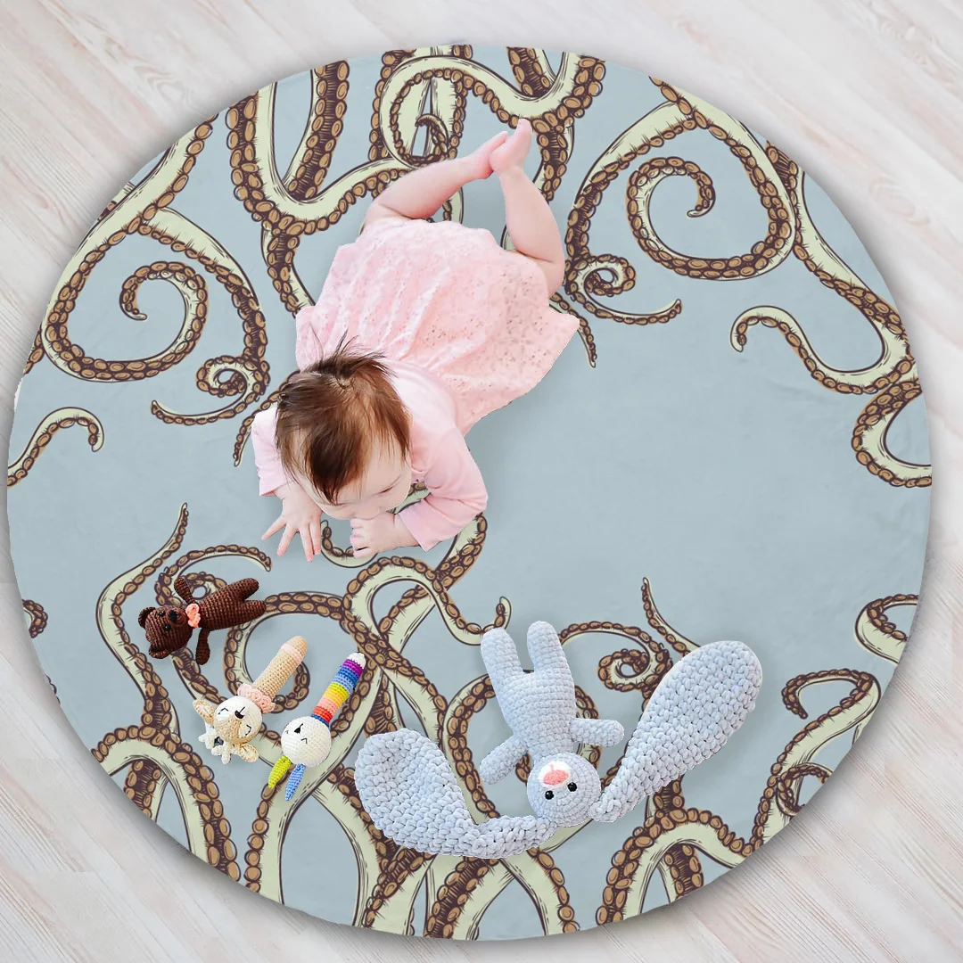 Miglior Super Morbido Peluche Coperta Di Flanella Tentacolo Octopus Art Coperte Rotonda Coperte E Plaid Coperta Per Letti