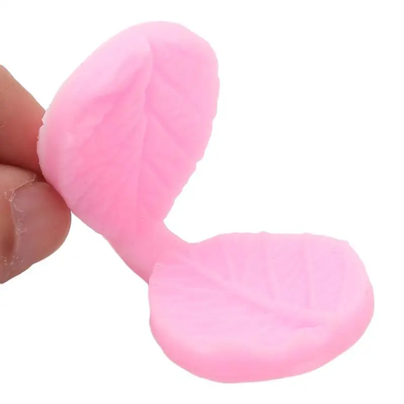 Двухлистная форма розы 3D силиконовая для торта желе конфеты украшения формы