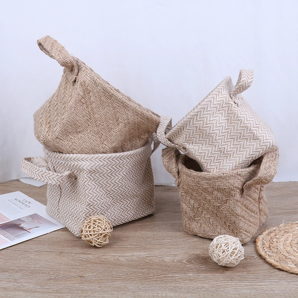 Плетеная корзина для хранения цветов из джутовой ткани хлопковая Смешанная