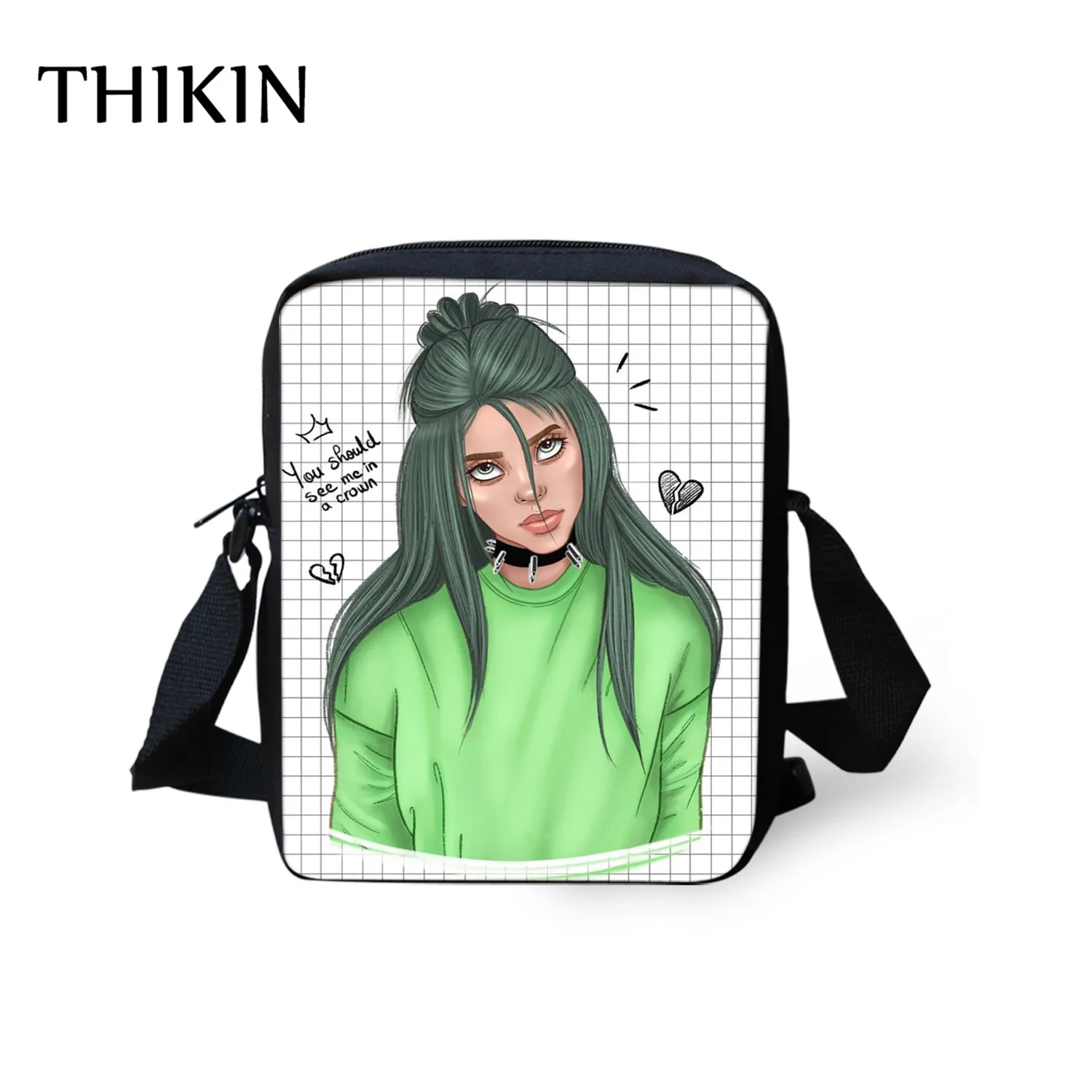 Женский рюкзак THIKIN Rapper Billie Eilish для девочек-подростков, школьная сумка в стиле хип-хоп для женщин, вместительная сумка для путешествий, Студенческая сумка Mochila