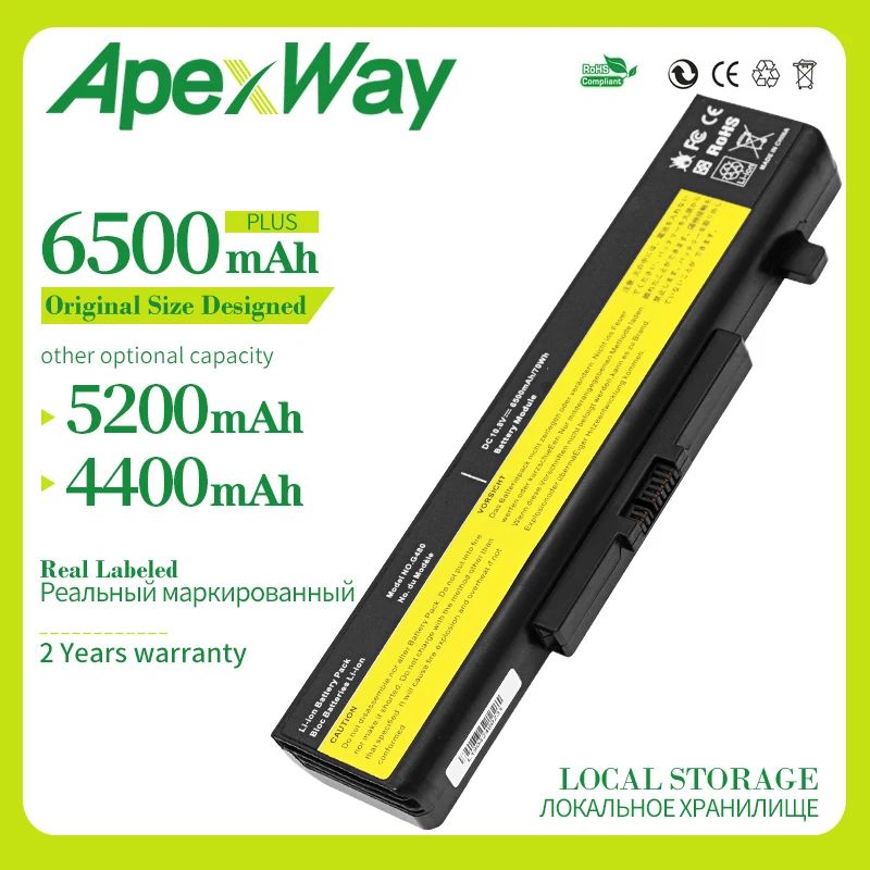 Apexway 10 8 V 6 ячеек Новый аккумулятор для ноутбука LENOVO G580 Z380 Z380AM Y480 G480 V480 Y580 G580AM L11S6Y01