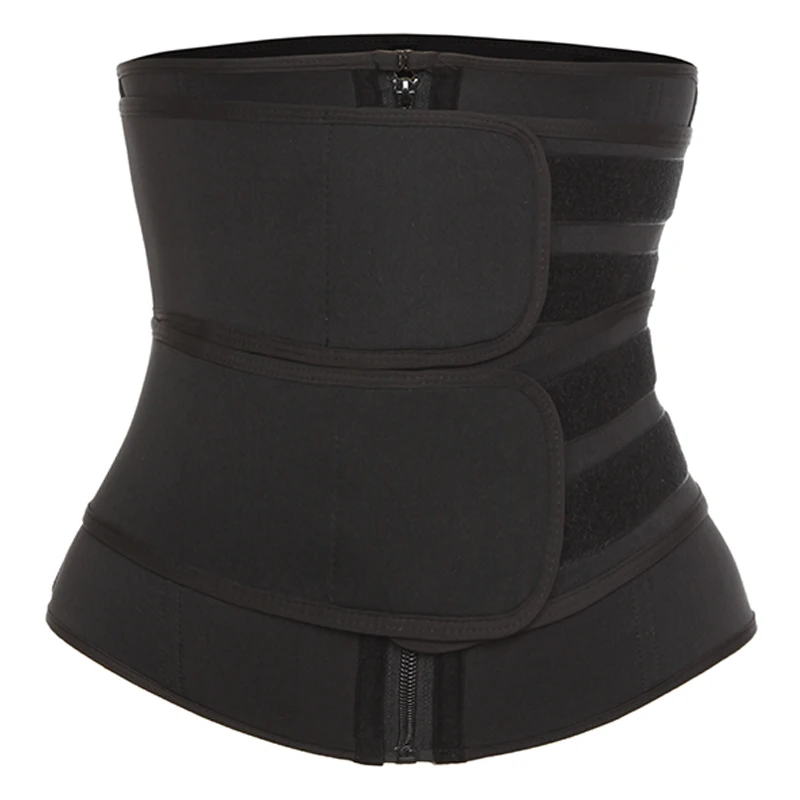 Double Velcro Black VASLANDA корсет на косточках для тренировок, сауны, пота, спорта, пояса Cintas Modeladora, женский пояс для коррекции поясницы, тренировки, триммера - Цвет: Double Velcro Black