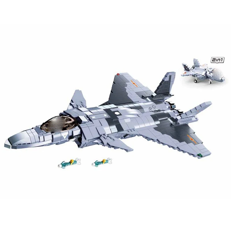

Sluban 0931 J-20 Stealth Fighter Small Particles puzzle assembled aircraft building blocks toys For Children