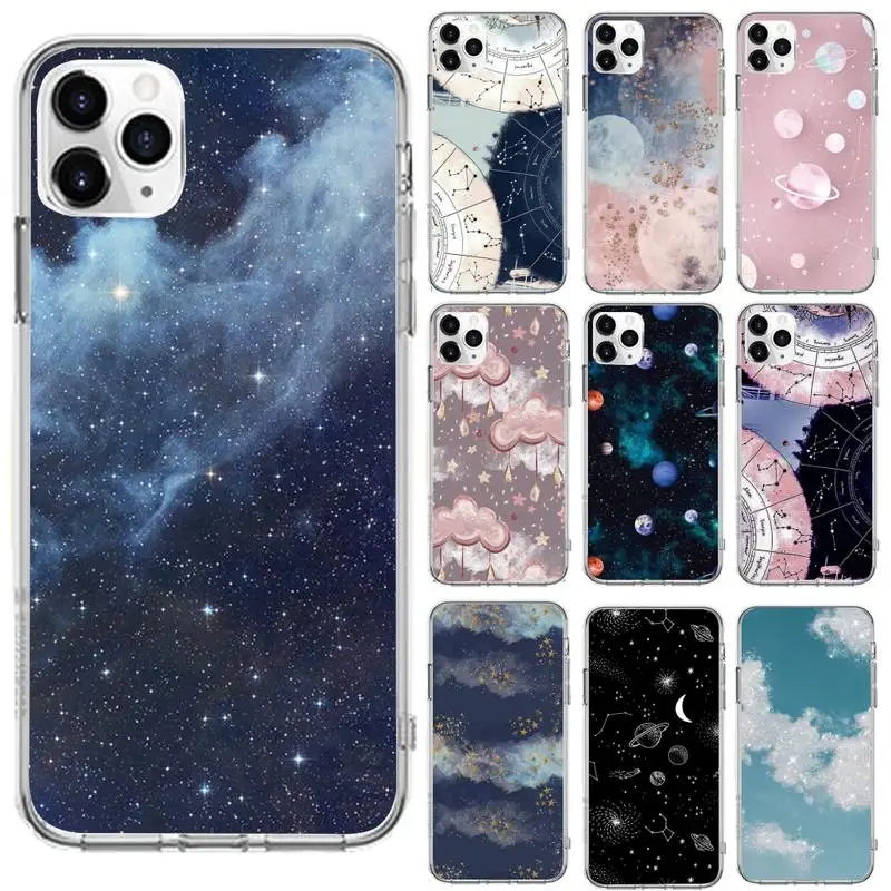 

Luxury Starry Sky compass star constellation Transparent iPhone 6 7 8 11 12 s mini pro X XS XR MAX Plus se cover funda shell