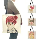 Сумка из льна и льна, многоразовая, для девочек