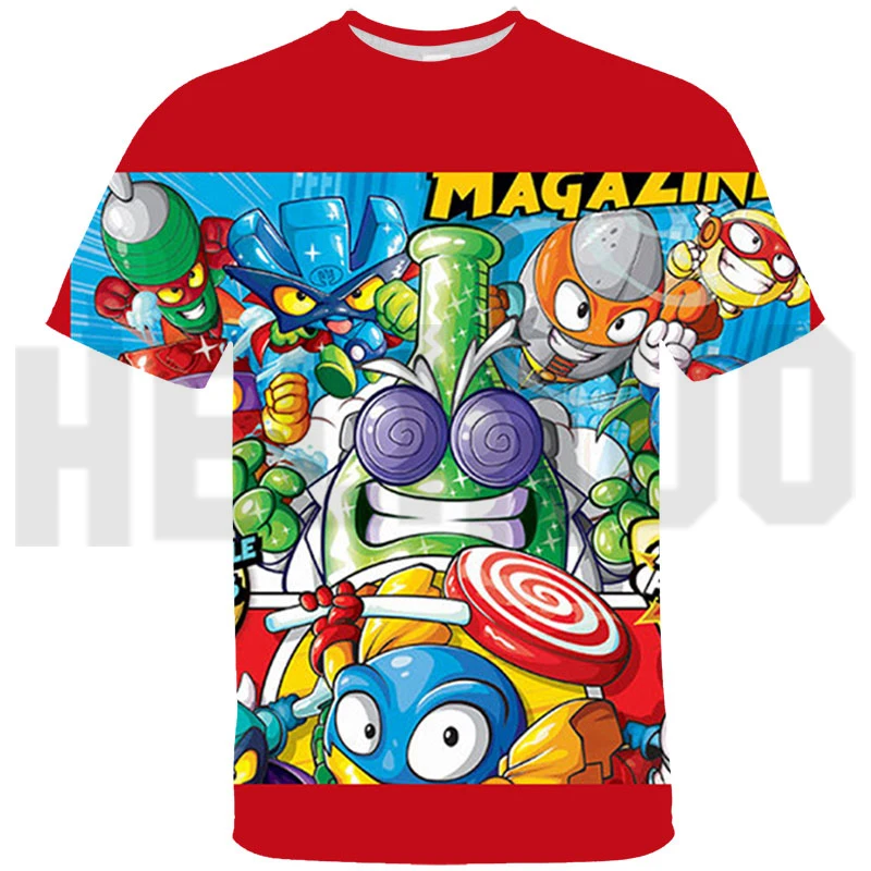Boys Hot Game Super Zings Print Clothes Boys Graphic T Shirts Anime Kawaii Eboy Baby 3D Funny T-Shirts Kids Superzings Clothing