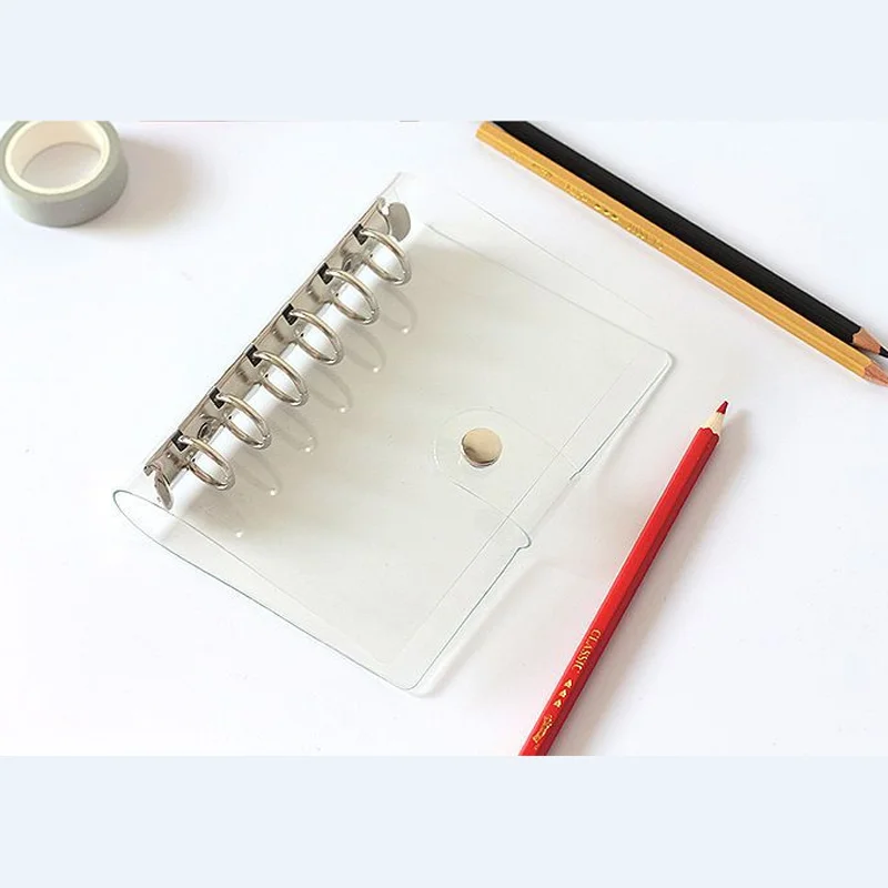 1 шт. прозрачная цветная пластиковая папка для файлов с зажимом блокнота A5/A6/A7