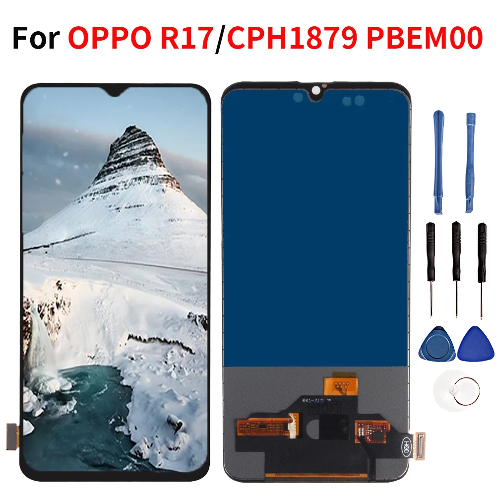 6 4 "ЖК дисплей для OPPO R17 ЖК сенсорный экран дигитайзер полная сборка Замена CPH1879