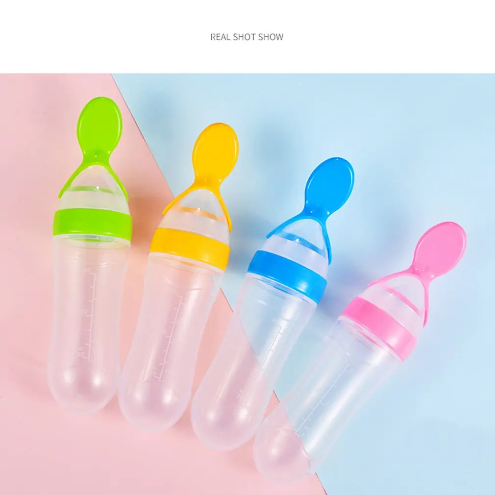 Детская рисовая бутылка для пасты силиконовая бутылочка молока ложка кормления