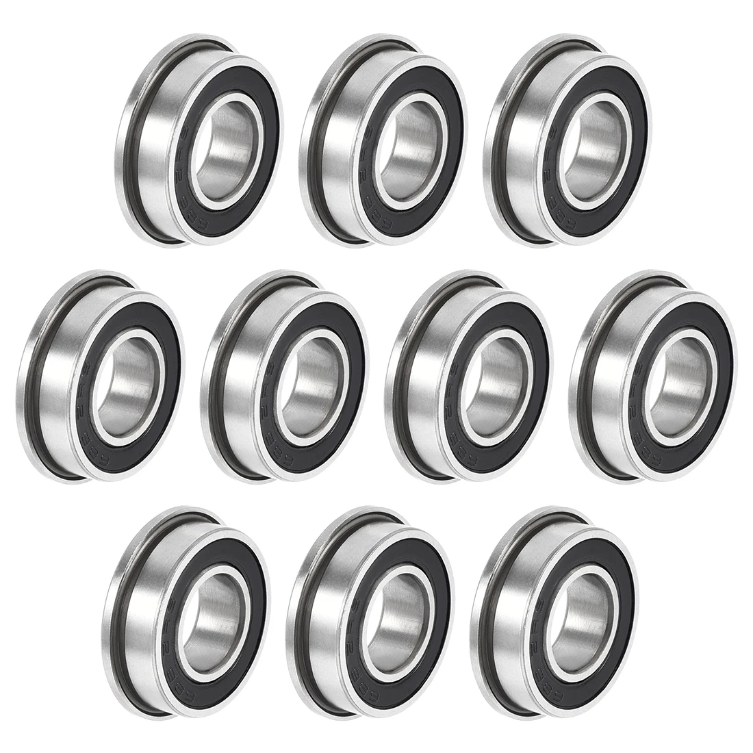 Uxcell F688 2RS фланцевый шариковый подшипник 8x16x5 мм с двойным уплотнением хром Сталь 10