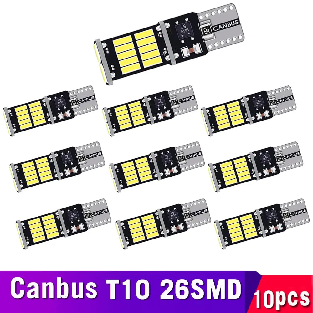 10 шт w5w светодиодный T10 Светодиодный лампочки Canbus 26SMD 4014 для Стоянкы Автомобилей