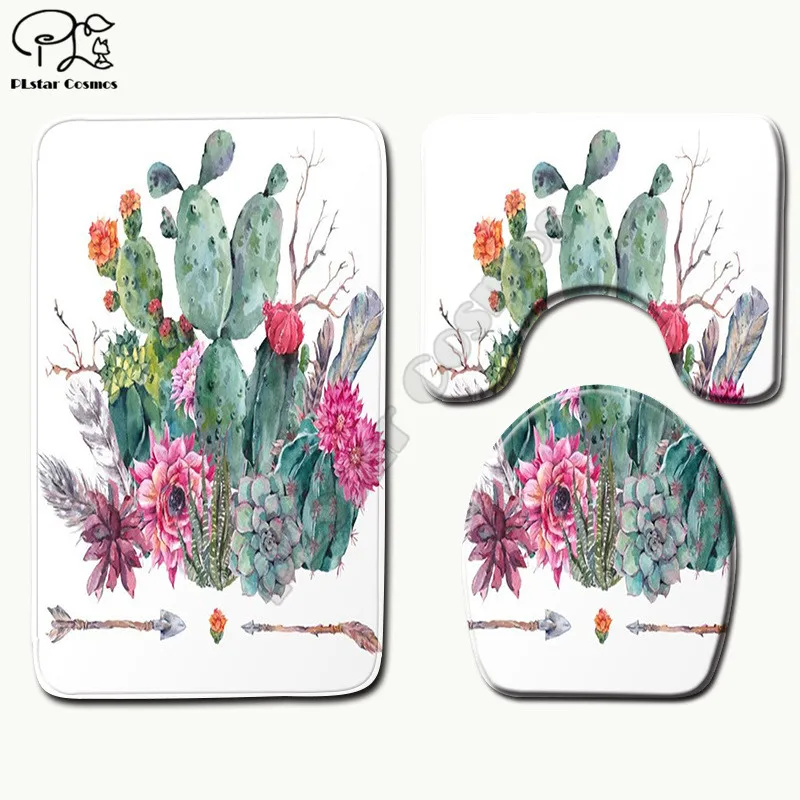 Мультяшный Забавный рисунок лепестков розы 3D Печатный коврик для ванной комнаты