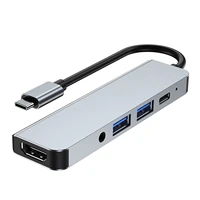 fast transfer multi ports dual networking pd charging audio usb hub cable type c for computer aluminium alloy mobile accessories